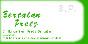 bertalan pretz business card
